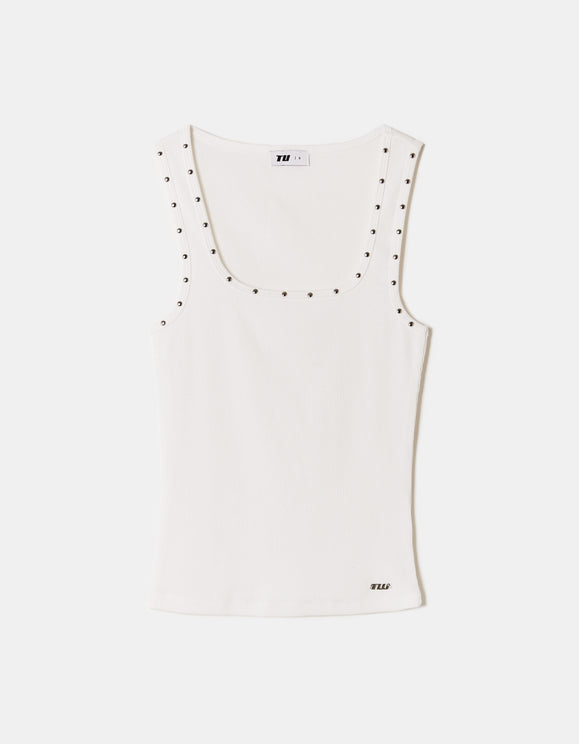 Tally Weijl White Basic Top, front flat lay view