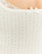 Tally Weijl White Basic Tank Top With Lace Insert White model back view