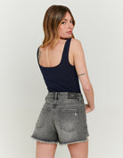 Tally Weijl Dark Blue Basic Tank Top DARK BLUE model front view