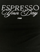 Tally Weijl Black Stappy Top With Espresso Your Day Print Black back view