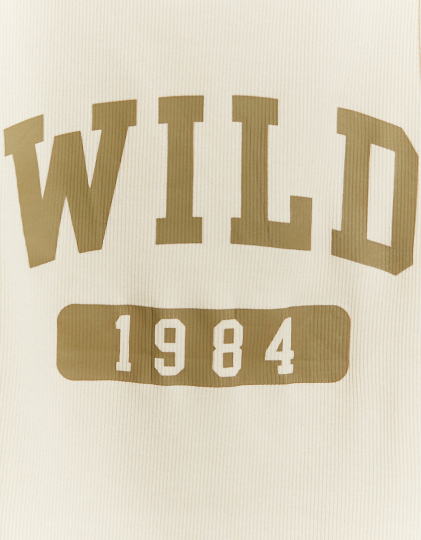 Cropped Beige Wild 1984 Tank Top