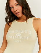 Tally Weijl Cropped Yellow Radiate Positivity Tank Top Yellow detail view