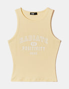 Tally Weijl Cropped Yellow Radiate Positivity Tank Top Yellow back view