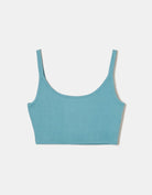 Tally Weijl Ribbed Blue Basic Top Blue front view