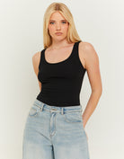 Tally Weijl Basic Black Tank Top Black front view