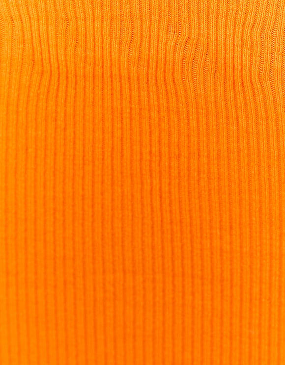 Ladies Basic Orange Tank Top-Close Up View