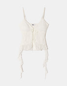 Tally Weijl White Lace Top With Ruffles WHITE back view