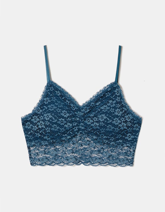 Tally Weijl Blue Bralette With Lace BLUE front view