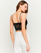 Ladies Black Lace Bralette-Back View