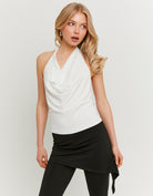 Tally Weijl White Backless Halter Top WHITE front view