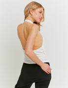 Tally Weijl White Backless Halter Top WHITE detail view