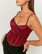 Tally Weijl Red Satin Corset Top RED detail view
