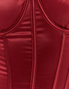 Tally Weijl Red Satin Corset Top RED flat front view