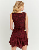 Tally Weijl Burgundy Floral Top Burgundy detail view