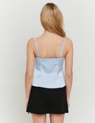 Tally Weijl Blue Satin Top With Bow BLUE detail view