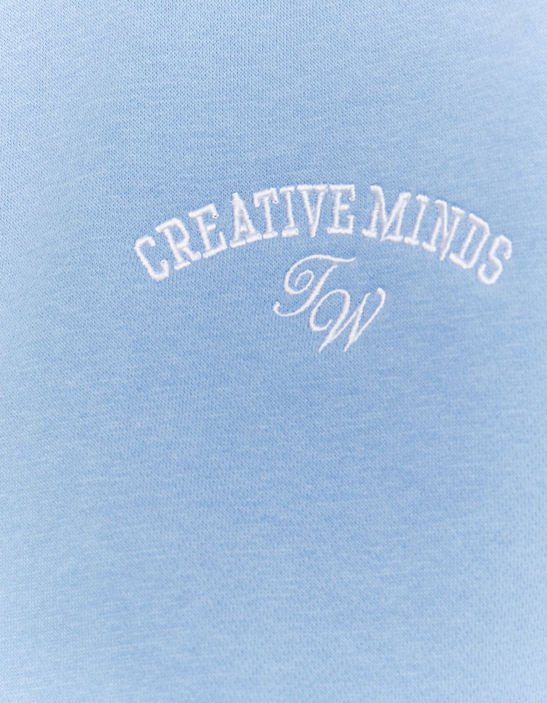 Ladies Blue Embroidery Sweatshirt-Logo View