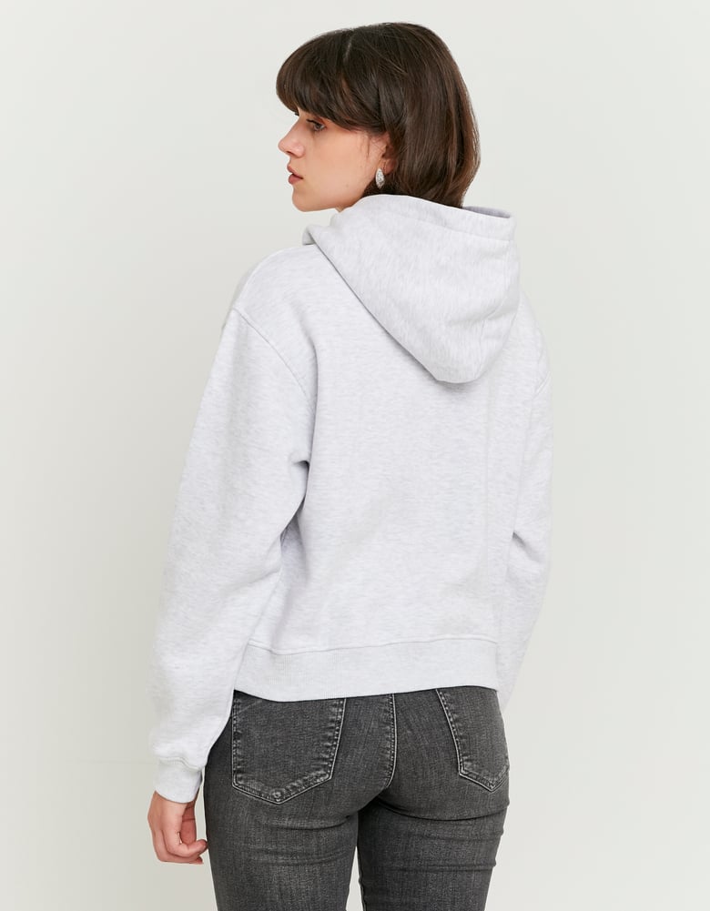 Ladies Grey Basic Hoodie-Back View