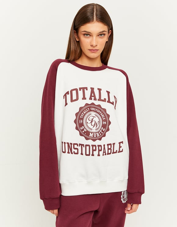 Ladies Oversized Totally Unstoppable Sweatshirt-Model Front View