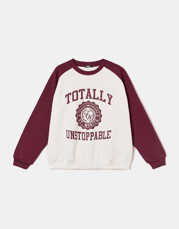Ladies Oversized Totally Unstoppable Sweatshirt-Ghost Front View