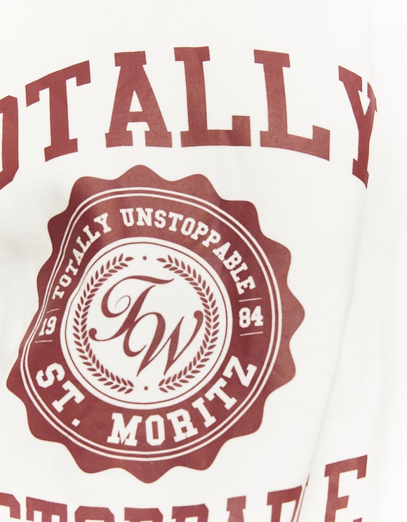 Ladies Oversized Totally Unstoppable Sweatshirt-Close Up View