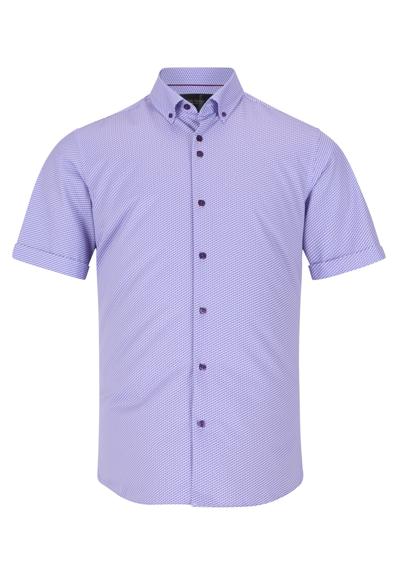 Men's 6th Sense Lilac/White Short Sleeve Shirt-Front View