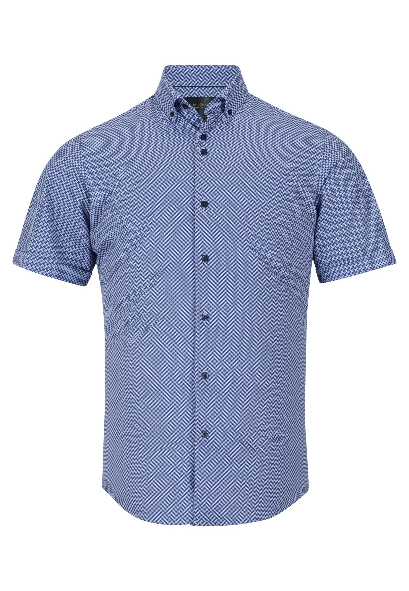 Men's 6th Sense Navy/White Short Sleeve Shirt-Front View