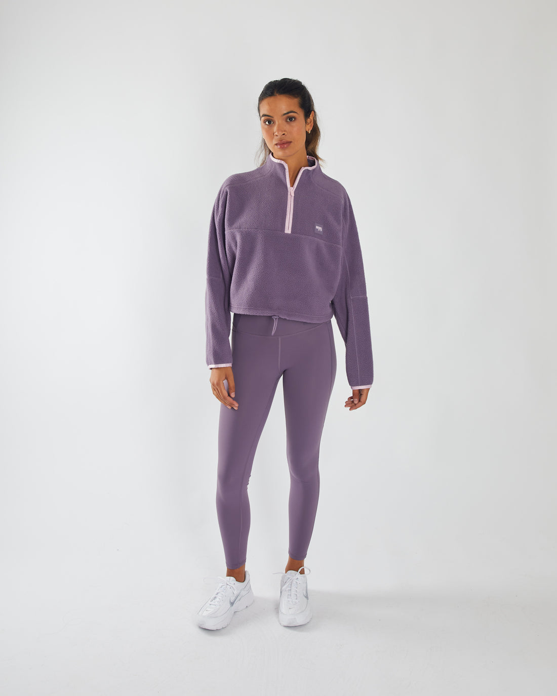 Ladies Stella Fleece Half Zip-Lavender Dust-Model Full Front View