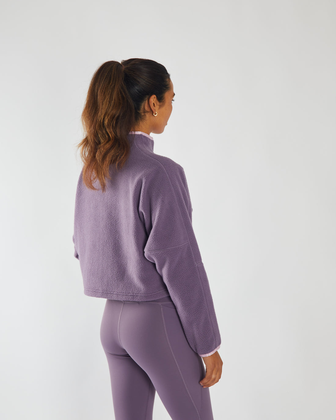 Ladies Stella Fleece Half Zip-Lavender Dust-Model Back View