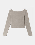 Tally Weijl Grey Round Neck Long Sleeve T-Shirt Grey back view