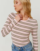 Tally Weijl Basic Pink T-Shirt With Long Sleeve PINK model front view