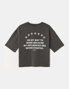 Tally Weijl Grey Oversized Cotton Printed T-Shirt Grey flat front view