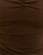 Tally Weijl Brown Scoop Neck Long Sleeve T-Shirt Brown side view