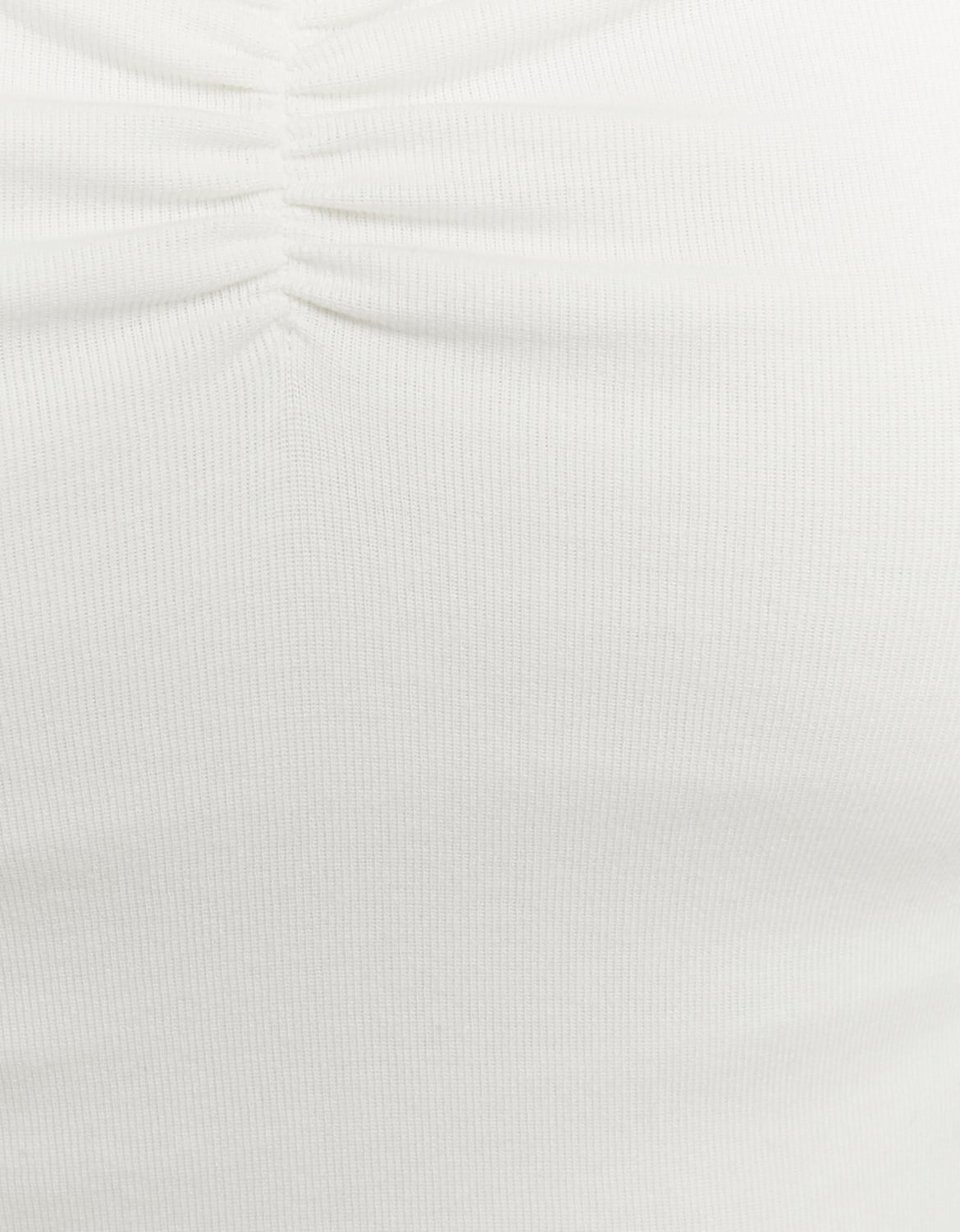 Ladies White Scoop Neck Long Sleeve T-Shirt-Close Up Pattern View