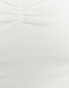 Tally Weijl White Scoop Neck Long Sleeve T-Shirt WHITE side view