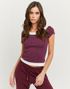 Tally Weijl Purple Basic T-Shirt PURPLE front view