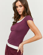 Tally Weijl Purple Basic T-Shirt PURPLE model front view