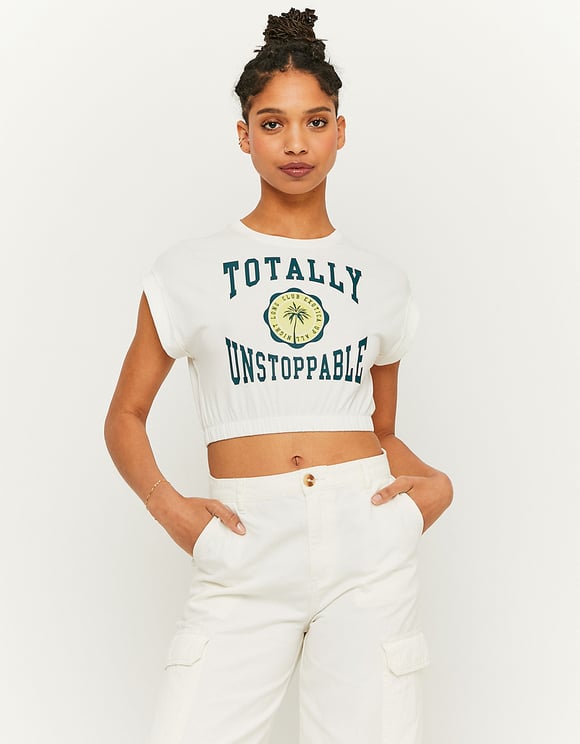 Ladies Totally Unstoppable Cropped T-Shirt-Front View