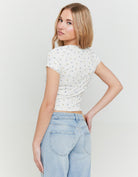 Tally Weijl Basic Top With Lace Detail And Floral Print multi detail view