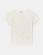 Tally Weijl Basic Top With Lace Detail And Floral Print multi back view