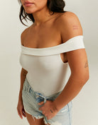 Tally Weijl Off Shoulder White Basic Top White detail view