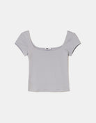 Tally Weijl Blue T-Shirt With Square Neckline Blue back view