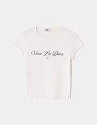 Tally Weijl White Viva La Diva Printed T-Shirt WHITE back view