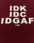Tally Weijl Burgundy IDK Printed T-Shirt Burgundy flat front view