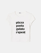 Tally Weijl White T-Shirt With Italian Food Print White back view