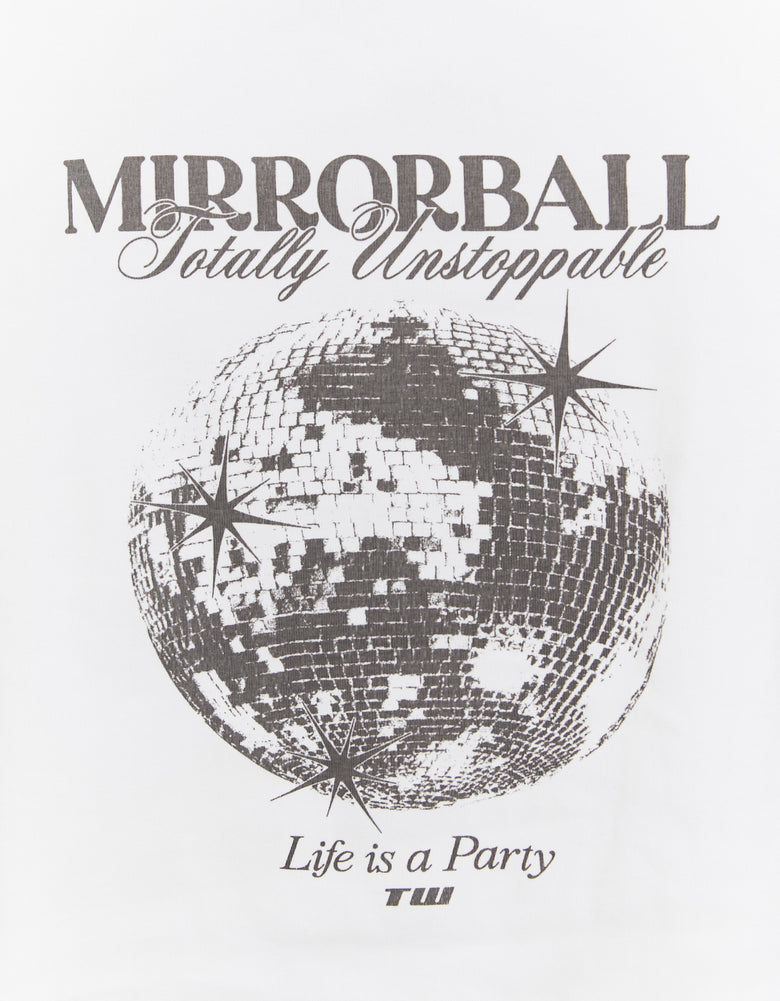 Tally Weijl White Mirrorball Print T-Shirt White side view