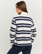 Tally Weijl White T-Shirt With Long Sleeves White/Navy detail view