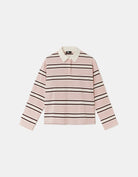 Tally Weijl Pink Striped T Shirt With Long Sleeves Pink/White back view