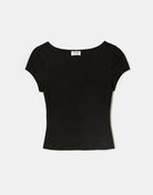 Tally Weijl Black Basic T-Shirt Black back view
