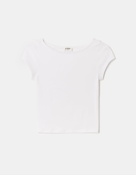 Tally Weijl white basic T-shirt, front view