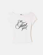 Tally Weijl White I'm That Girl Printed T-Shirt White back view